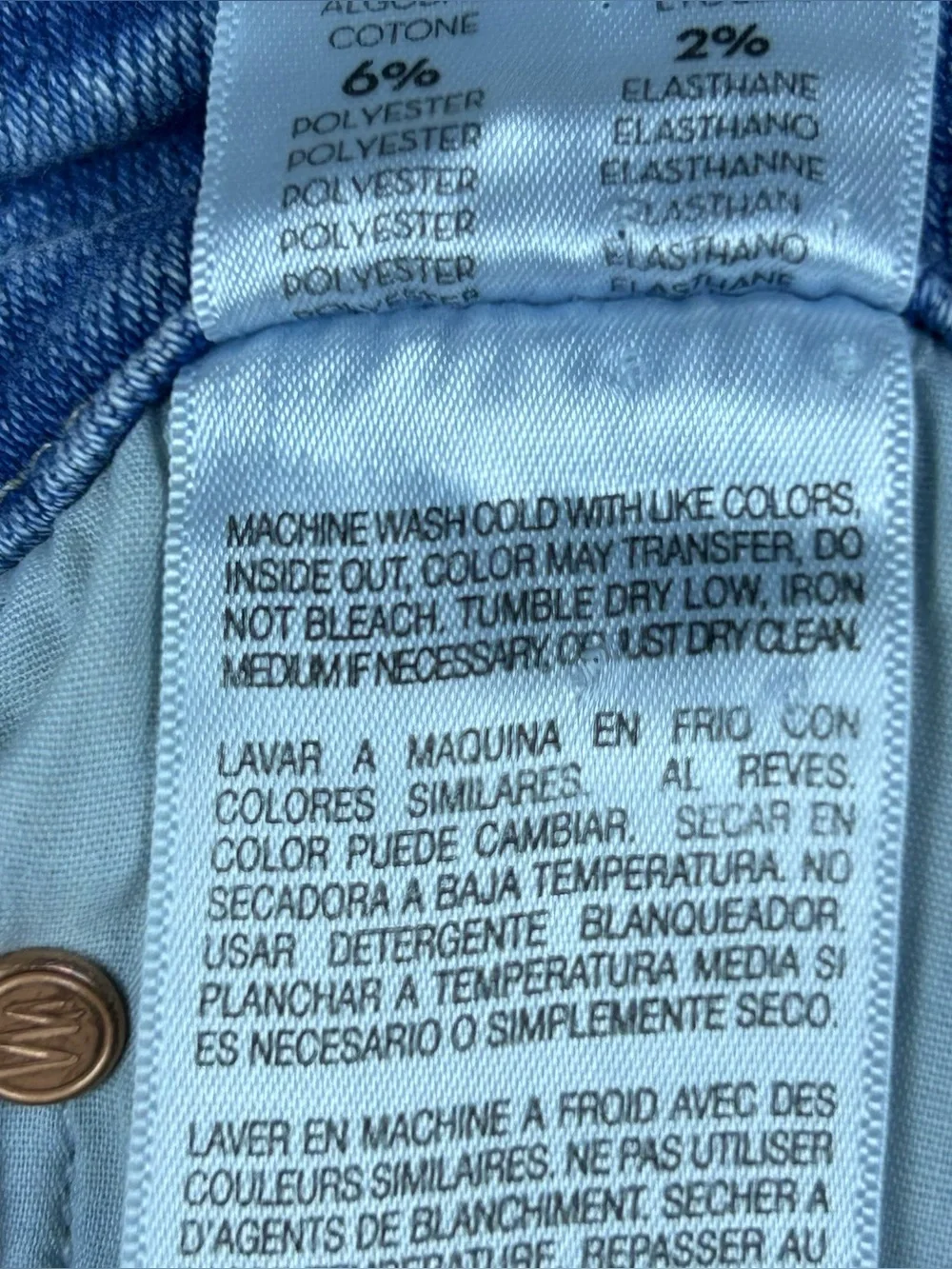 Mother High Waisted Looker Ankle Fray Jeans 27 Au Renoir Blue Skinny Stretch